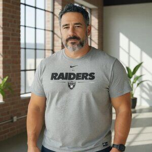 Las Vegas Raiders Mens‎ Tshirt 7X NFL Gray Sleeveless T-Shirt 100% Cotton